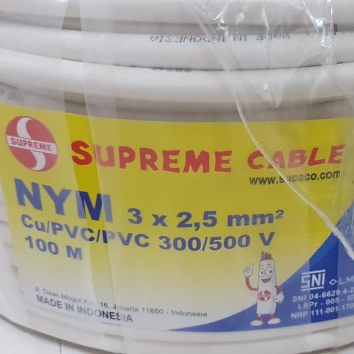 Kabel NYM 3 x 2.5 mm NYM 3 x 2,5 mm Supreme Putih NYM 3x2.5 mm2 ( Roll 100 meter )