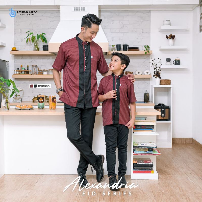 IBRAHIM GHAZIA Koko Anak Koko Dewasa Couple Alexandria Lengan Pendek