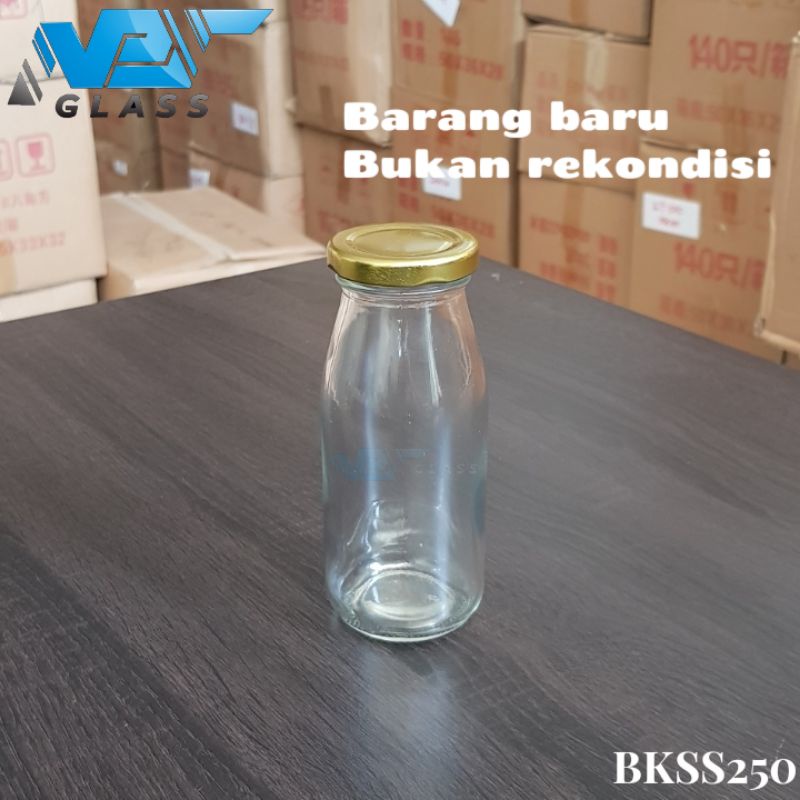 BKSS250 botol kaca susu 250ml / botol jus 250ml / jar madu / jar selai