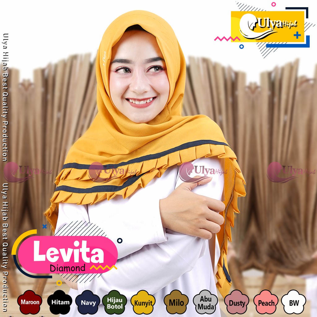 TERMURAH  - HIJAB INSTANT LEVITA - BAHAN DIAMOND- BRAND ORI ULYA HIJAB