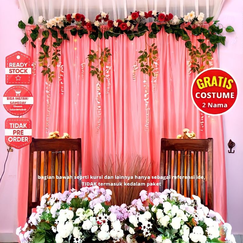 Jual Paket Dekor Dekorasi Backdrop Hiasan Lamaran Tunangan Akad Nikah