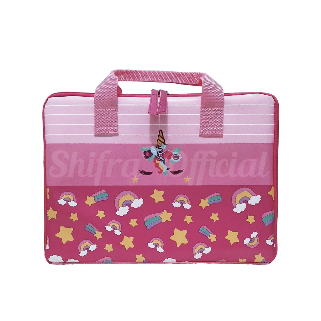 TAS LAPTOP JINJING TENTENG GAMBAR UNICORN PANDA OWL RABBIT SHIFRA