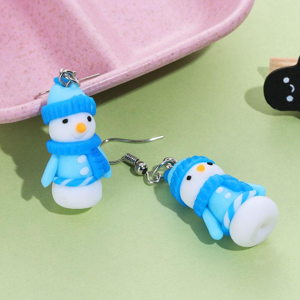 Nanas Anting Natal Wanita Hewan Menjuntai Kait Perhiasan Handmade Polymer Clay