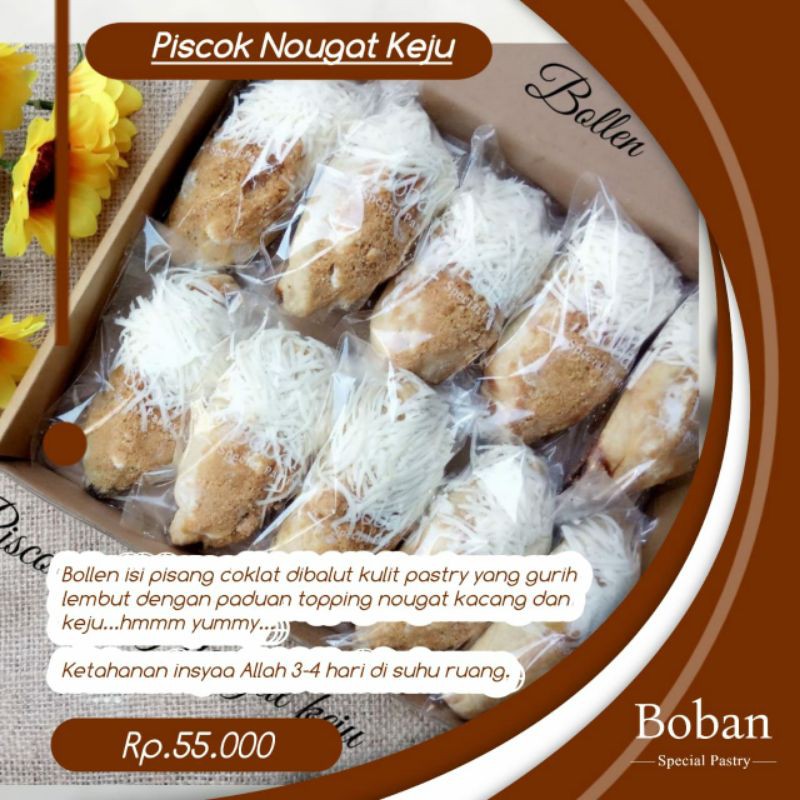 

Bollen Piscok Toping "Naugat-Keju" Boban Solo - Sragen