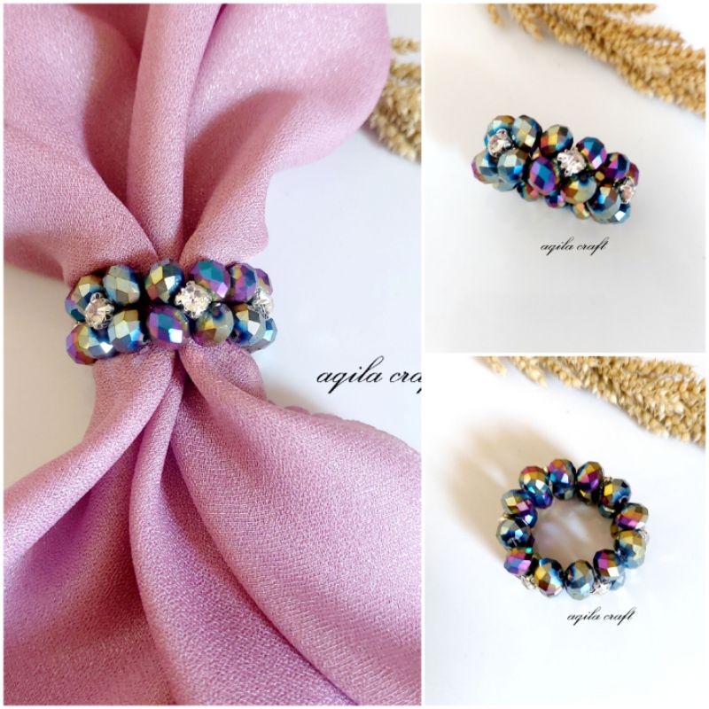 BROS KOLONG HIJAB/ RING HIJAB/ CINCIN HIJAB HANDMADE/RING HIJAB KRISTAL CEKO HANDMADE