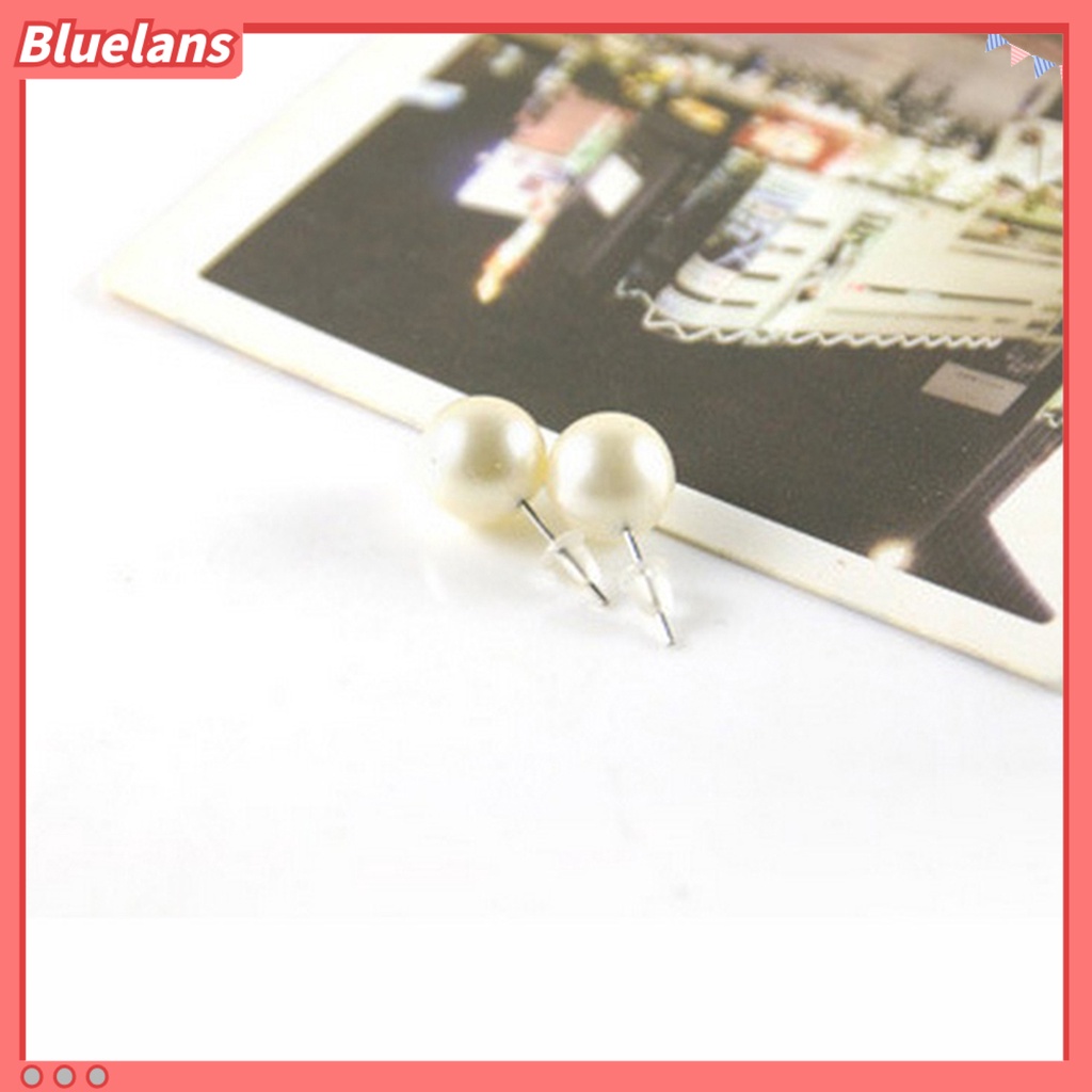 Bluelans Earrings Simple Easy Matching Women Round Faux Pearl Ear Studs