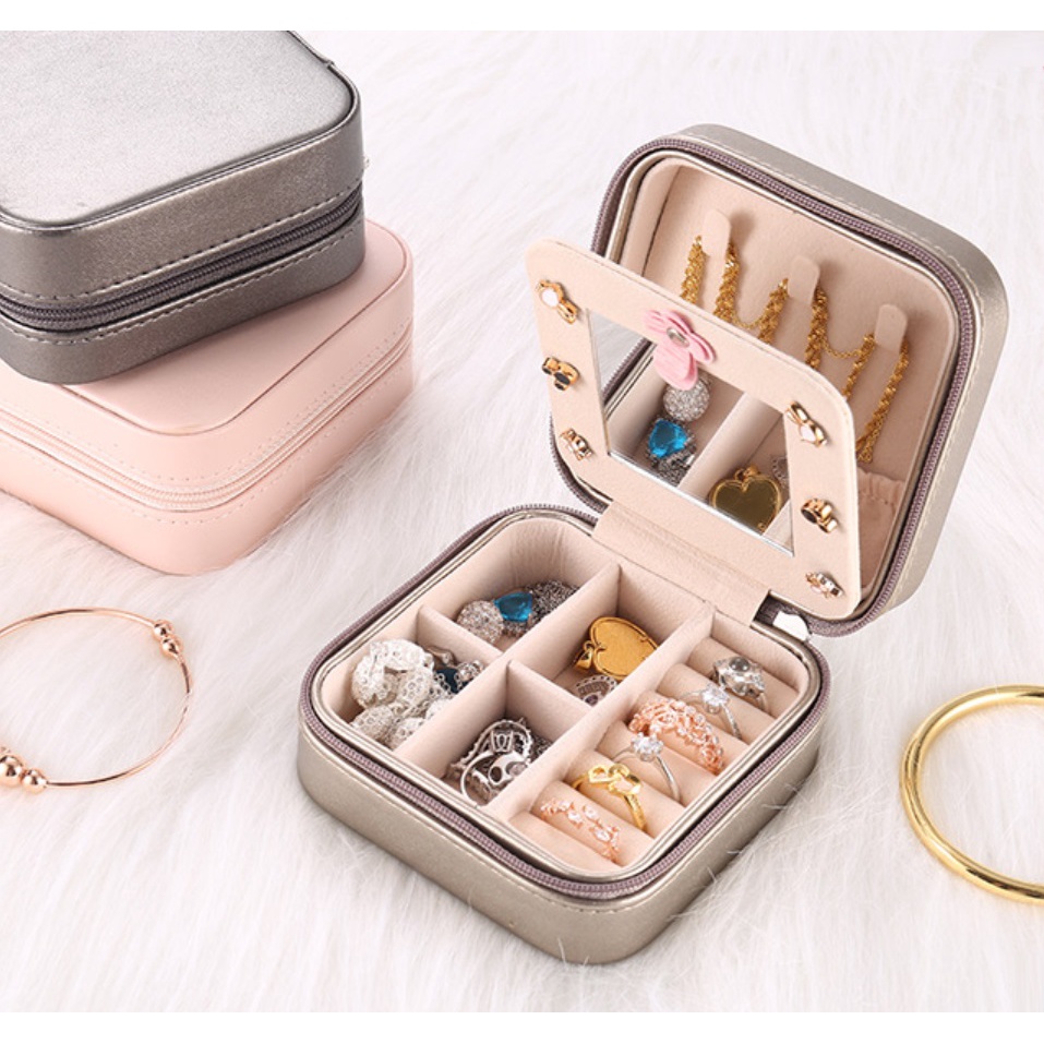 Kotak Perhiasan MINI 011 Portabel Tempat Penyimpanan Kalung Cincin Aksesoris Travel Jewelry Organizer  Box Korea Fashion