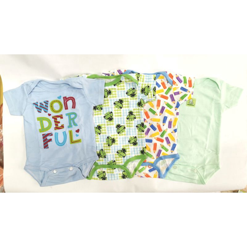 Jumper bayi segitiga pendek 0-3 bulan / Jumpsuit bayi baru lahir 4 in 1 / baby body suit