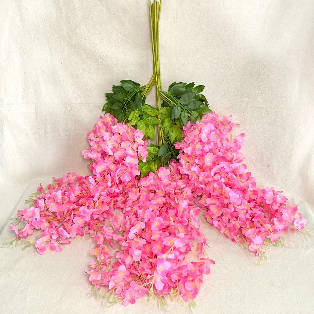 Wisteria Jumbo (lusinan) Bunga Artificial / Bunga Plastik / Bunga Dekorasi / Pernikahan-pink