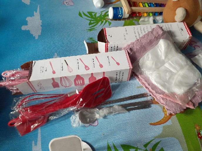 Silicone Kitchen Utensil 5 In 1 Set Peralatan Dapur Spatula Sutil Whisk