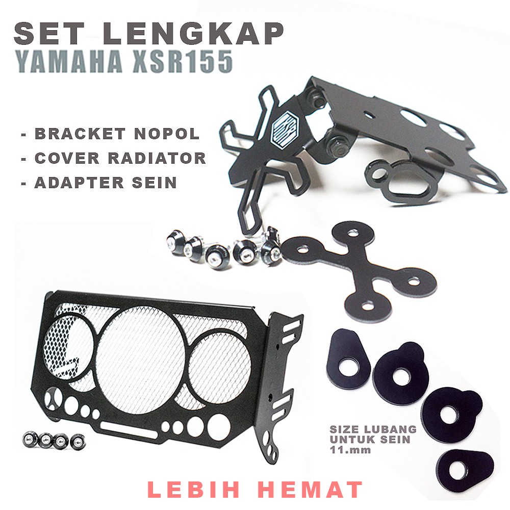 Set modif Yamaha XSR 155 cover radiator-bracket nopol-adapter sein
