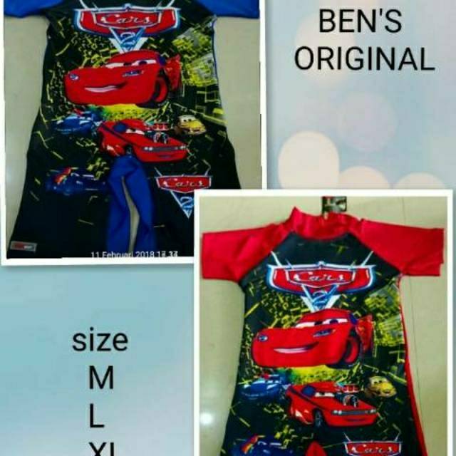 BAJU RENANG ANAK SD LAKI LAKI SIZE M - XL MC QUEEN BEN'S ORI ORIGINAL