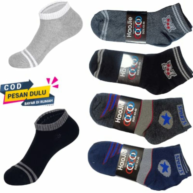 ( paket 3 pasang) KAOS KAKI PENDEK MOTIF KAOS KAKI OLAH RAGA PRIA SPORT