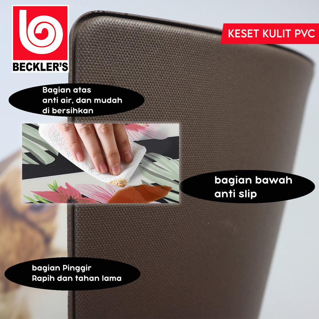 KESET LANTAI BAHAN KULIT PVC ANTISLIP / ANTI AIR HIGH QUALITY 45X75CM