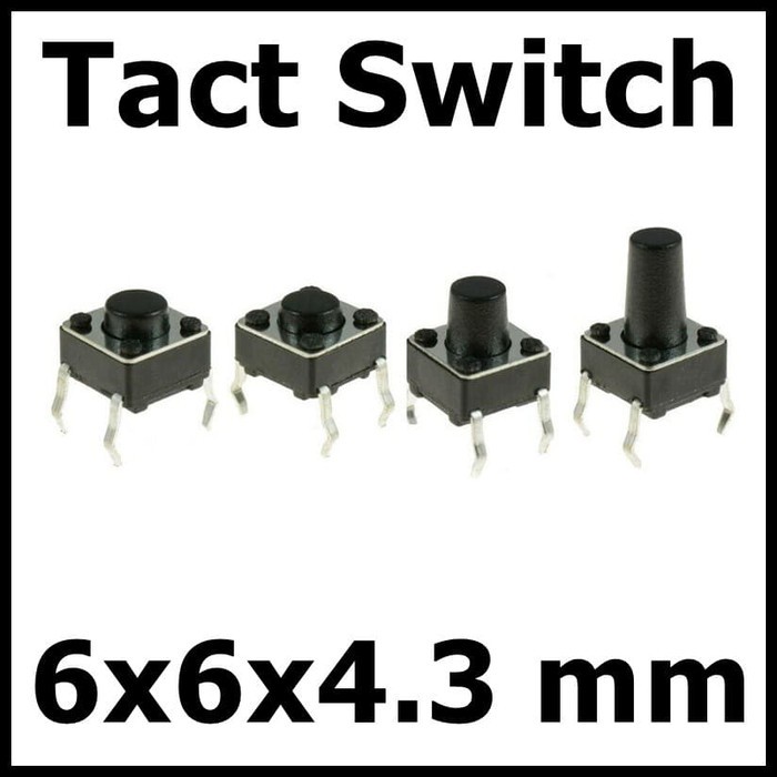 Tact Switch 6x6x4.3 mm Saklar Micro Push Button 4 Pin Kaki