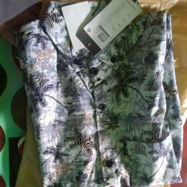 Supplier Kemeja Pria Cowok Casual Lengan Pendek Motif Biru Tua Corak Batik Shell Keren Dan Gaya