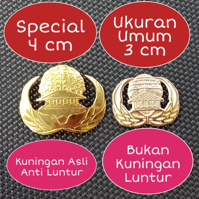 Pin Korpri - Magnet - Real Handmade - Kuningan Original - Anti Luntur - Terlengkap - Semua Ukuran tersedia -Terkecil - Kecil - Standar -Besar - Terbesar