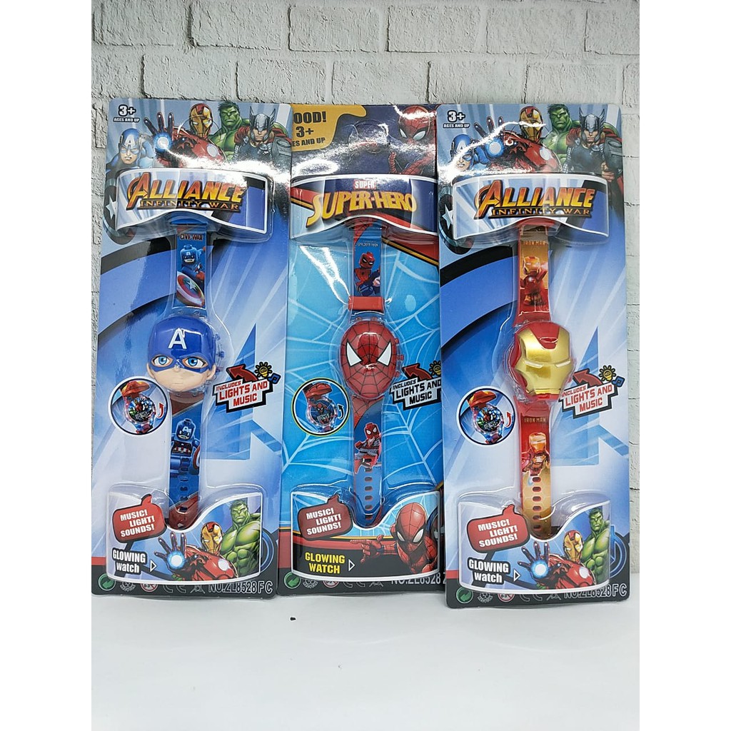 Jam tangan anak  musik bermotif karakter banyak T melodi musik led-2