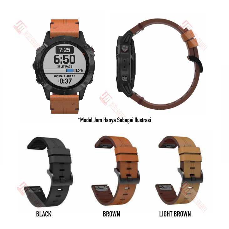 Tali Jam 26mm Quick Fit Watch Strap Garmin Enduro - Leather Strip