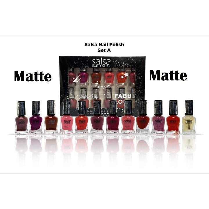 Salsa Nail Polish (Ecer) Nude Series 01  Nude 02 Matte Set A Glossy Set B Cat kuku (KIM)