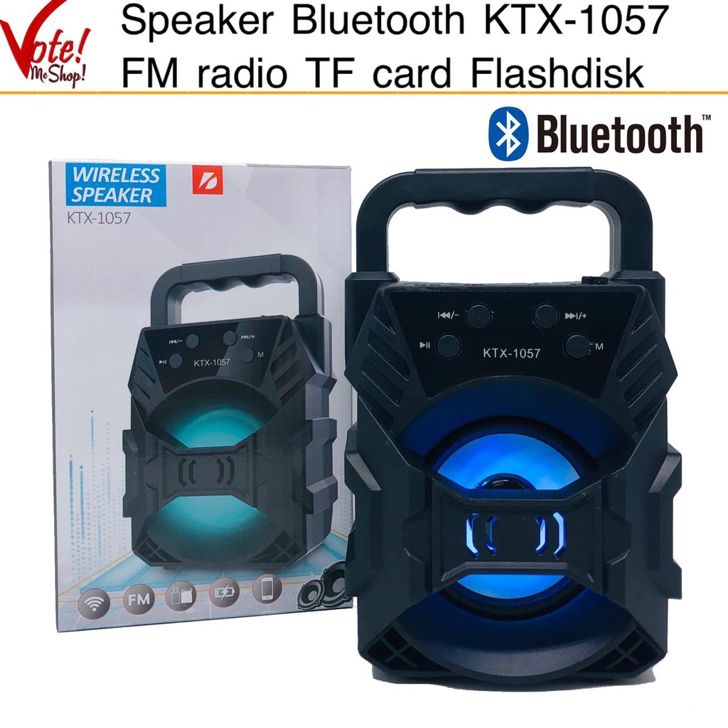 Speaker Bluetooth KTX 1057 Subwofer 3 inch Support FM Radio TF card Flashdisk