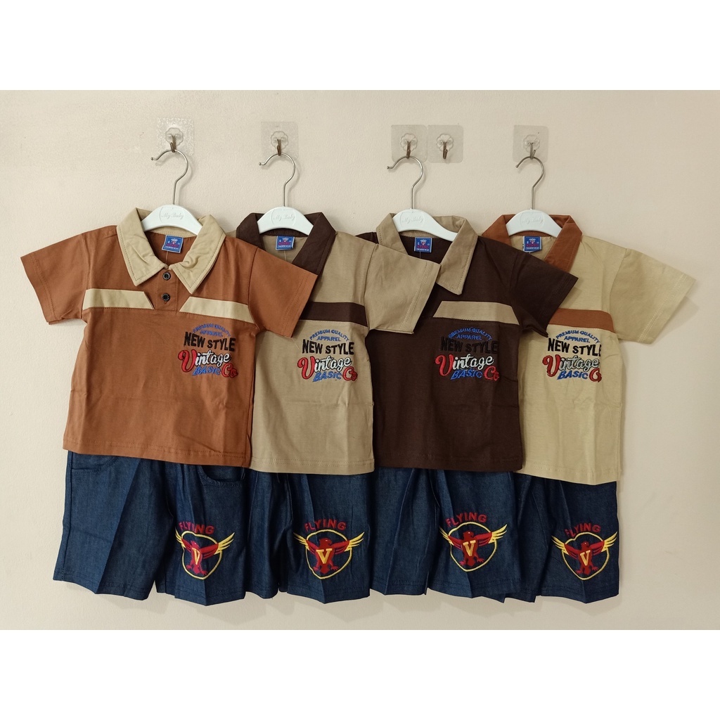 Baju Anak Kaos Polo Jeans Anak Laki-laki 4-14 Tahun