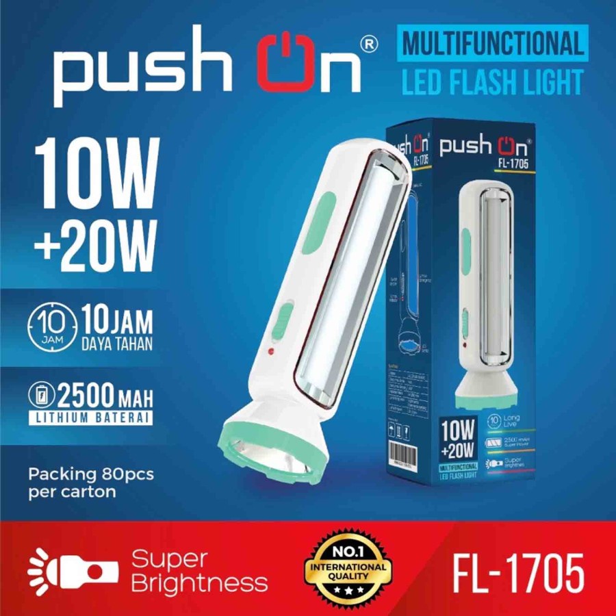 Senter+Lamp Darurat Push On FL-1705 Senter Multifungsi dan Berkualitas