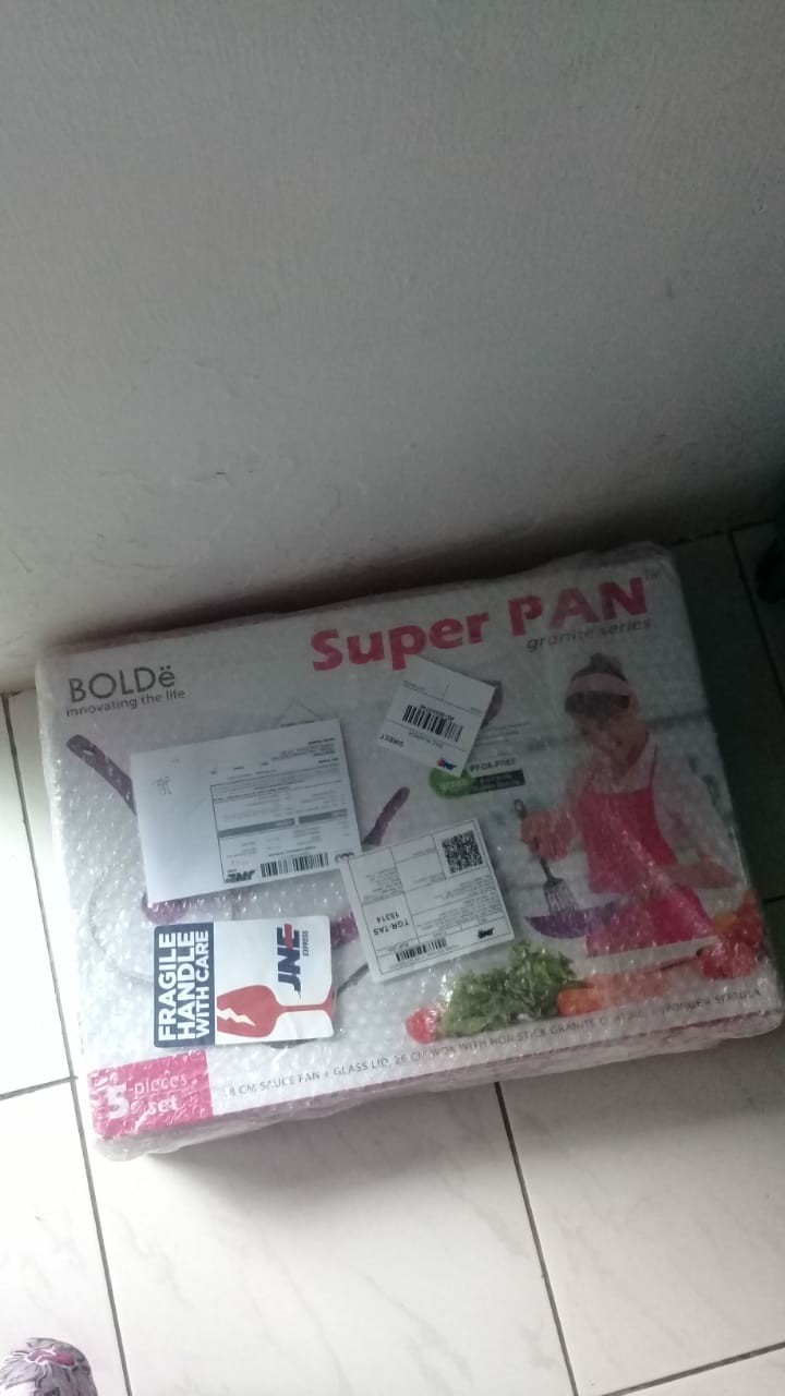 Orisinil - Panci Keramik Super Pan Purple (ungu) Bolde - Isi 5 Set