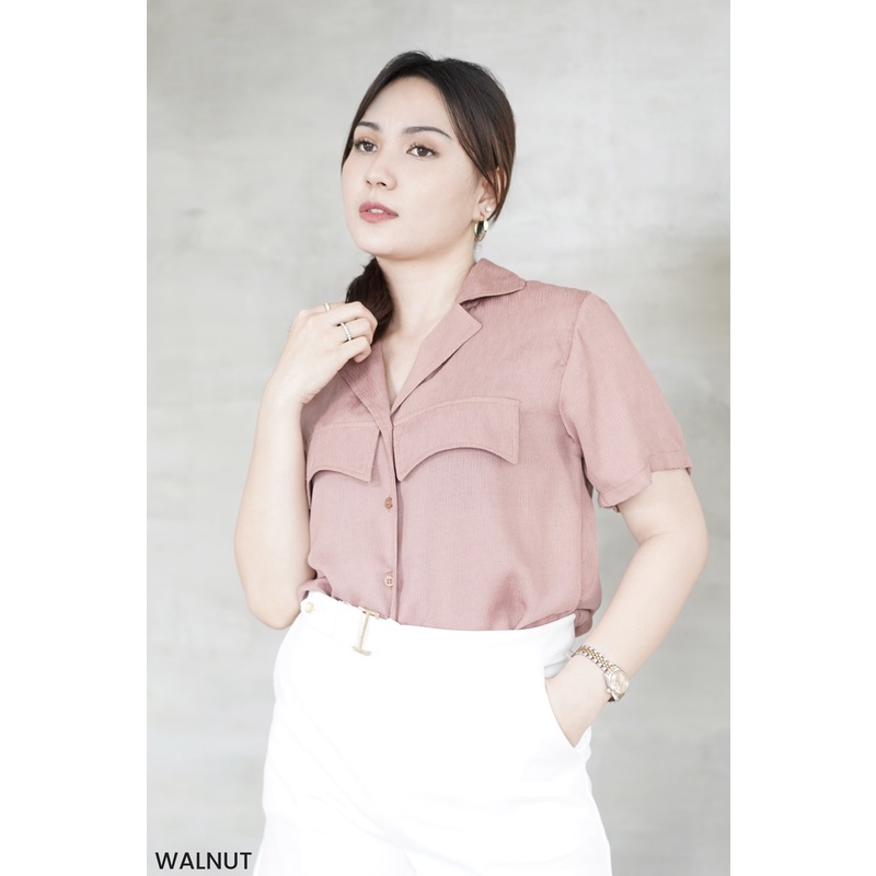 Marlen Crinkle Shirt Atasan Kemeja Wanita