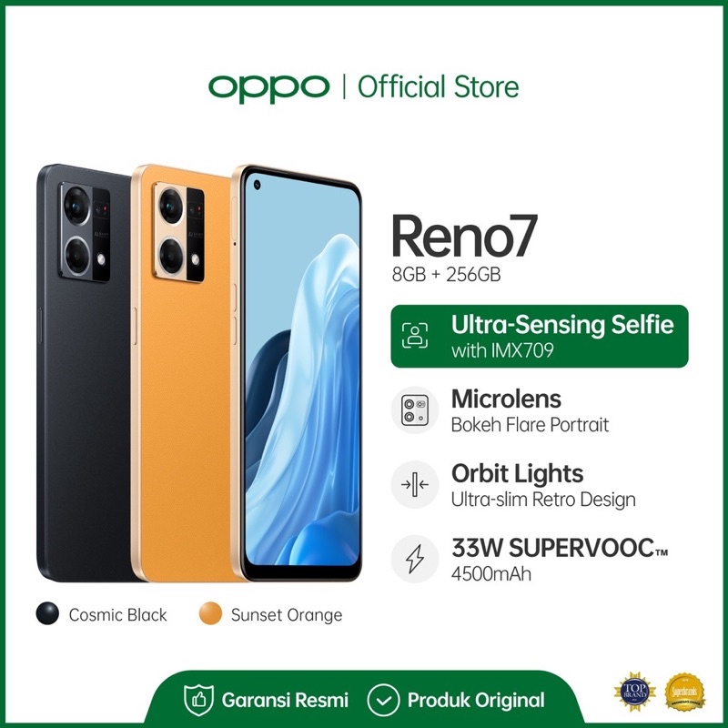 OPPO Reno7 4G 8GB/256GB [Snapdragon 680 Octacorre, 4500mAh 33W SuperVOOC]