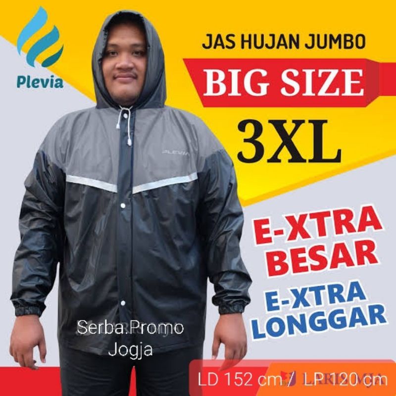 Setelan Jas Hujan Jumbo Size XXXL Plevia Bigmax - Mantol Jaket Celana Big Size