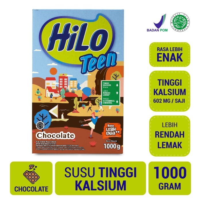

calcium- twin pack: hilo teen chocolate 1000gr - susu tinggi kalsium -calcium.