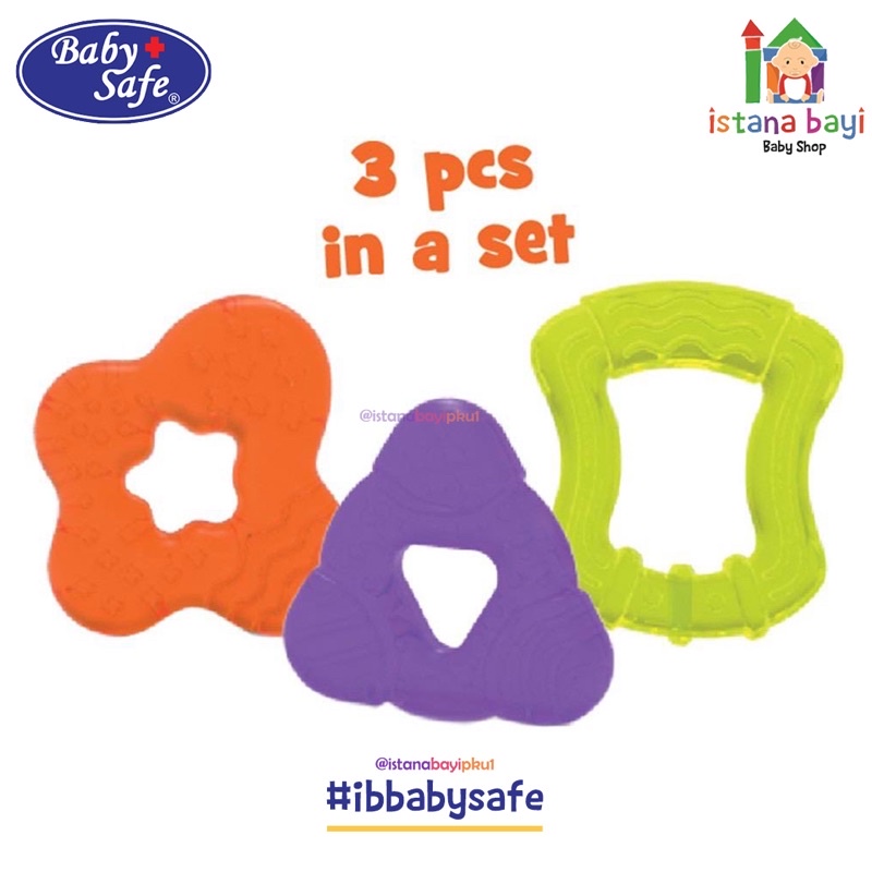 Baby Safe Multi Texture Teether Filled with Purified Water - Mainan Gigitan Bayi Isi 3 TT009