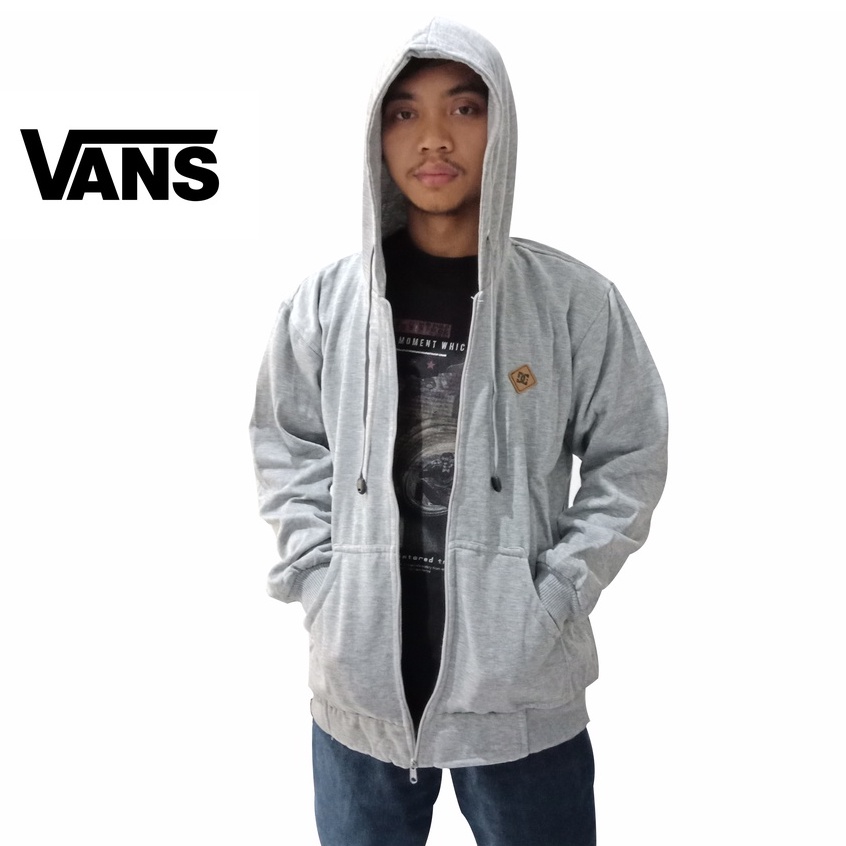 Hoodie Zipper Oversize Logo Tempel Kulit Vans Ukuran M L XL XXL