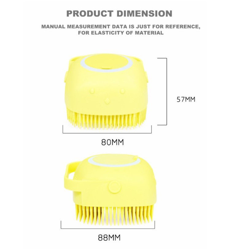 BAJ Sikat Mandi Bahan Silikon Lembut Badan Kepala Shower Brush Silicone Dispenser Sabun &amp; Shampoo - PR014