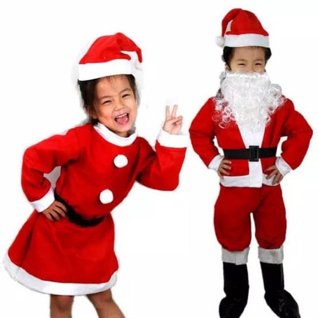 Baju Santa Claus Natal 3in1 Untuk Anak Cowok Dan Wanita/Kostum Natal