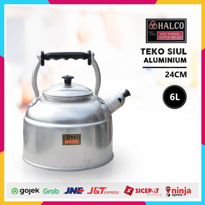 Teko Siul Halco Jadul 24 cm Teko Bunyi Masak Air Kettle Aluminium 6 L
