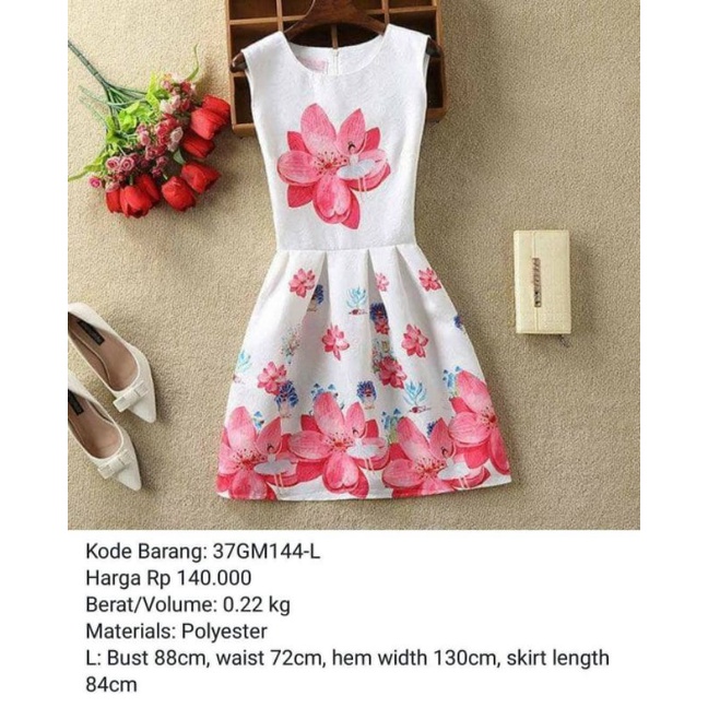 Dress pesta flower pink / Dress pesta MURAH