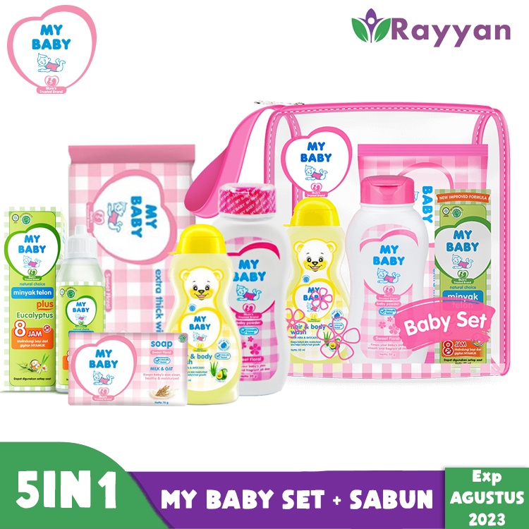 My Baby Gift Set Bag 5in1|Paket Lengkap Perlengkapan Mandi Bayi|Kado Gift Set Baru Lahiran|Paket Bepergian Bayi Travel Perjalanan|My baby 1 Paket Lengkap Murah-2