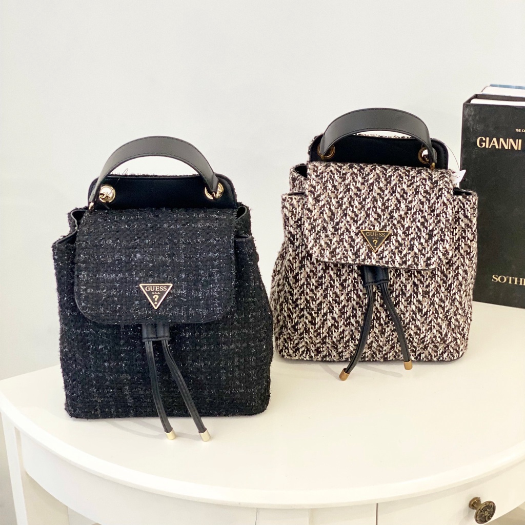 TAS GUESS CESSILY BACKPACK FLAP TWEED 579|TAS RANSEL WANITA