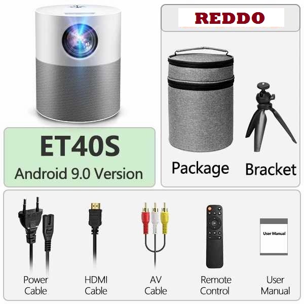 REDDO ET40S PROJECTOR ANDROID 9.0 FULL HD 1080P 4000LUMENS