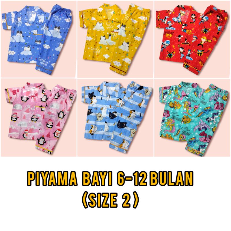 piyama anak bayi 6-12 bulan size 2