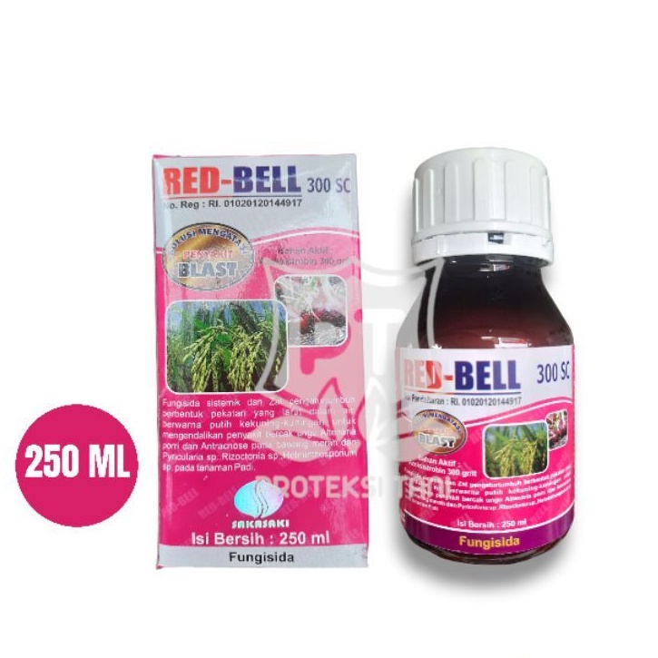 Fungisida Sistemik Red Bell Azoksistrobin 300 SC pembobot padi dan anti bals, anti antraknosa cabai