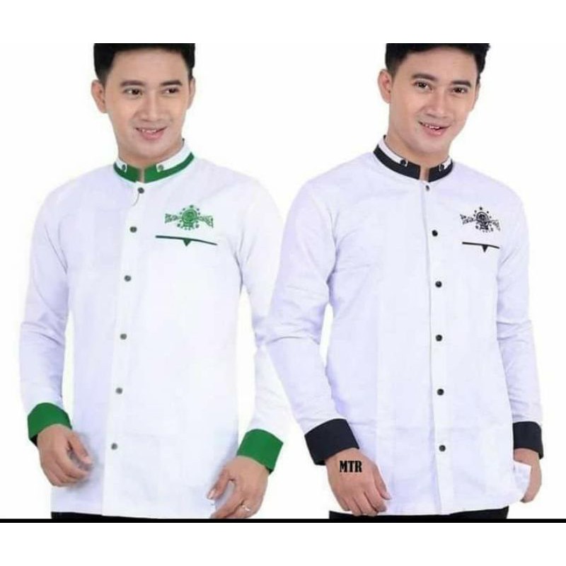 Baju Koko NU Bordir Guz Azmi Syubbanul Muslimin Fashion Muslim Pria Hadroh Model Terbaru Masa Kini