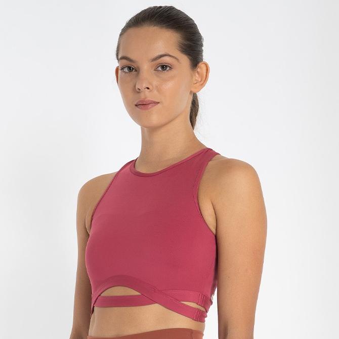 Jual Miniletics Power High Neck Bra With A B Cup Sports Bra Magenta L Shopee Indonesia