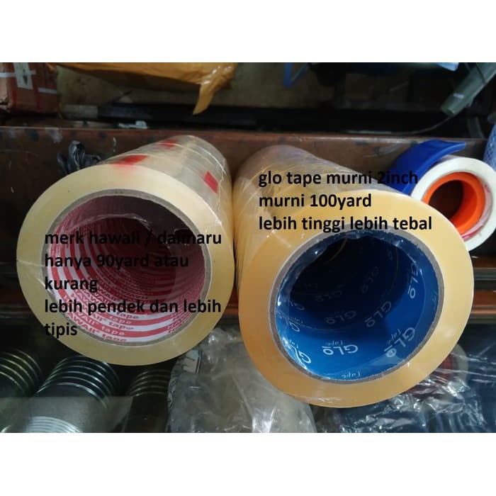 

LAKBAN BENING DAN COKLAT SELOTIP GLO 2inch 100Yard PEREKAT PENGIKAT