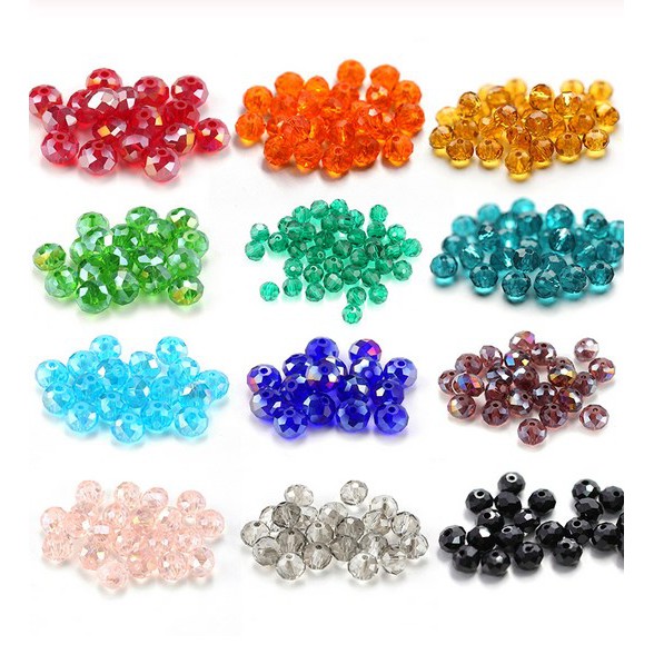 Manik-Manik Kaca Kristal Czech Ukuran 3x4mm Untuk Membuat Perhiasan