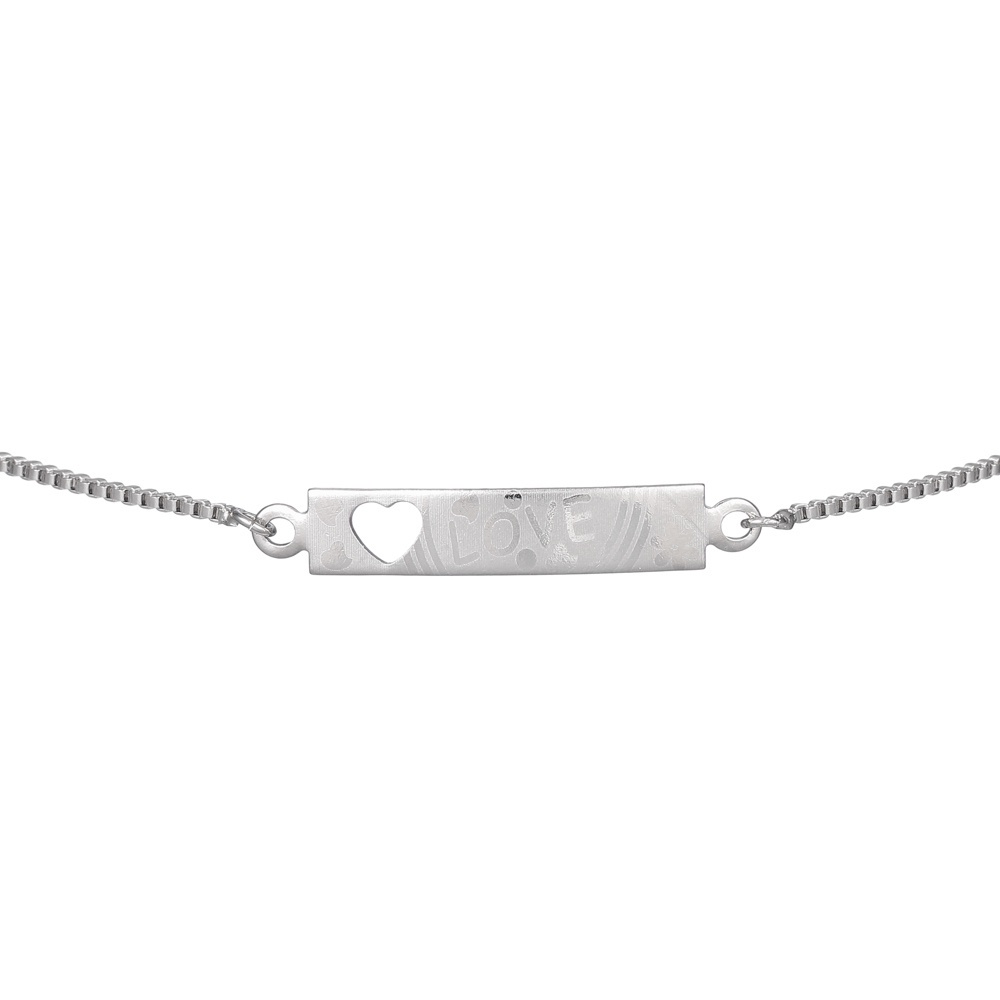 COD gelang wanita tatinaium anti karat love hati aksesoris fashion  perhiasan perak D326