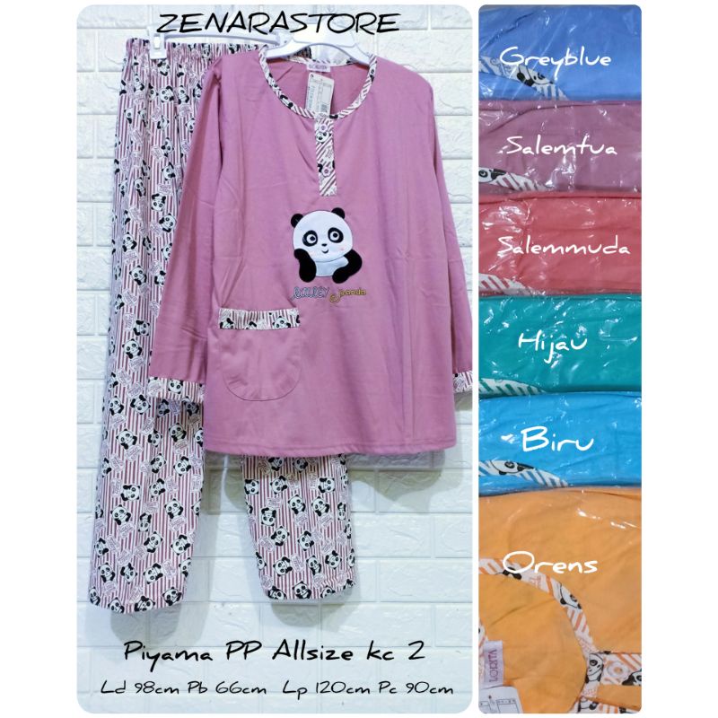 Piyama pp Allsize dewasa babydoll baju tidur lengan panjang celana panjang standar ld 100cm Lorita b