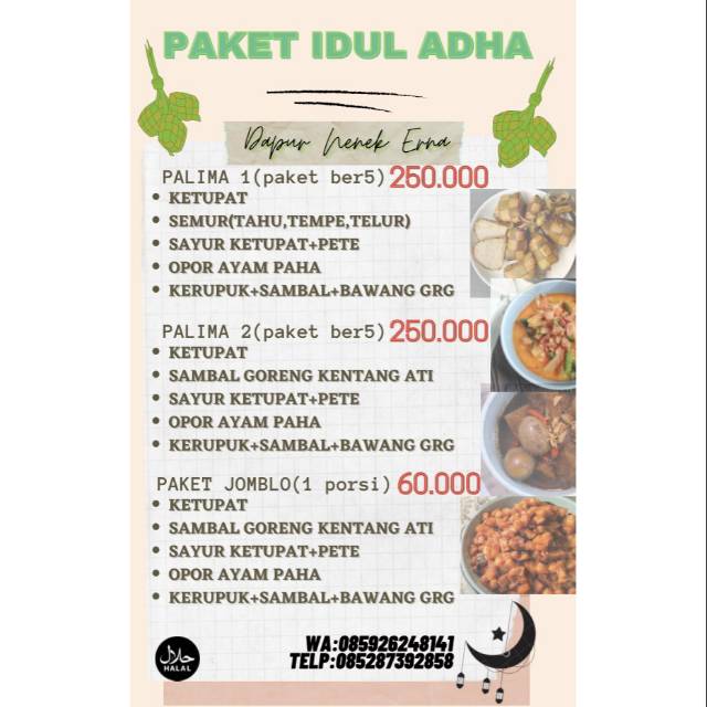 KETUPAT LEBARAN CATERING LEBARAN BAHAN PREMIUM -EDISI IDUL ADHA